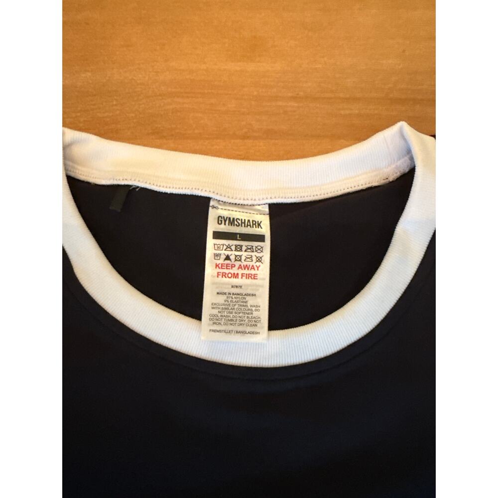 Gymshark Everyday Seamless Contrast Black Cream Tee Short Sleeve Top Size L - Picture 2 of 5